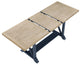 Darcy 64-82″Counter Table with 18-inch leaf, Midnight Blue and Natural Finish