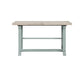 Darcy 64-82″Counter Table with 18-inch leaf, Mint Green and Natural Finish