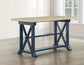 Darcy 5-Piece 64-82″Counter Set with 18-inch leaf, Midnight Blue and Natural Finish