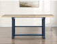 Darcy 5-Piece 64-82″Counter Set with 18-inch leaf, Midnight Blue and Natural Finish