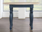Darcy 5-Piece 42″ Round DIning Set, Midnight Blue and Natural Finish