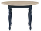 Darcy 42″ Round Dining Table, Midnight Blue and Natural Finish
