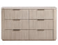 Henry 65″ 6-Drawer Reeded Dresser, Tan Finish