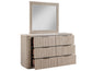 Henry Reeded 42″ Mirror, Tan Finish