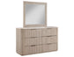 Henry Reeded 42″ Mirror, Tan Finish