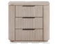 Henry Reeded 3-Drawer Nightstand with USB & Electric Outlets, Tan Finish