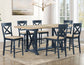 Darcy Solid Wood 24″ Counter Stool, Midnight Blue and Natural Finish