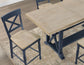 Darcy Solid Wood 24″ Counter Stool, Midnight Blue and Natural Finish