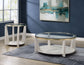 Wanda 42″ Round Glass Top Coffee Table with Casters