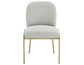 Conrad 5-Piece 48″ Round White Marble Dining Set with Gold Base