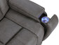 Daniel Triple Power Home Theater Leather Reclining Console Loveseat, Built-in Speakers, Heat and Massage