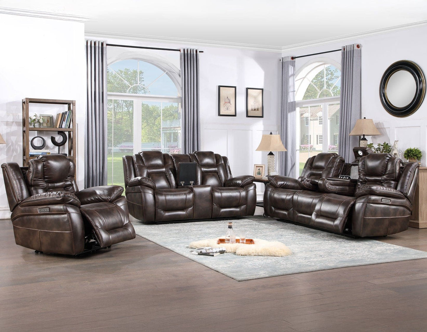 Oportuna Dual-Power Reclining Sofa w/Drop-Down Table
