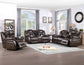 Oportuna Dual-Power Reclining Sofa w/Drop-Down Table