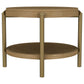 Arini Round End Side Table With Storage Shelf Sand Wash