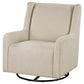 Serra Boucle Upholstered Swivel Glider Sandy Beige