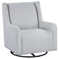 Serra Boucle Upholstered Swivel Glider Dove Grey