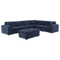 Atlantic 7-piece Upholstered Modular Sectional Sofa Blue