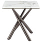Carvell Square Sintered Stone End Side Table Mirage White