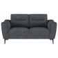 Nolan Upholstered Sloped Track Arm Loveseat Charcoal