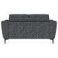 Nolan Upholstered Sloped Track Arm Loveseat Charcoal