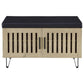 Brixton 2-door Padded Entryway Shoe Storage Bench White Oak