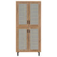 Teller 80-inch 4-door Tall Shoe Storage Cabinet Natural Oak