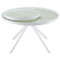 Briggs Round Marble Printed Glass Top Coffee Table White