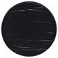 Briggs Round Marble Printed Glass Top End Table Black