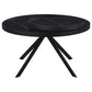 Briggs Round Marble Printed Glass Top Coffee Table Black