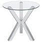 Kenzie 2-piece Round Coffee and End Table Set Chrome
