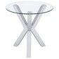 Kenzie 2-piece Round Coffee and End Table Set Chrome