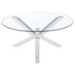Kenzie 2-piece Round Coffee and End Table Set Chrome