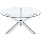 Kenzie 3-piece Round Coffee and End Table Set Chrome