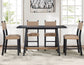 Aubrey 5-Piece 59.5″ Counter Dining Set, Black Finish