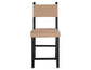 Aubrey 24″ Counter Chair, Camel Vegan Leather with Black wood finish
