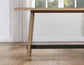 Aubrey 59.5″ Counter Table, Drifwood with Black Stretchers