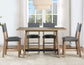 Aubrey 24″ Counter Chair, Gray Vegan Leather with Driftwood finish