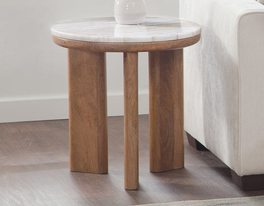Sidney 22″ Round Toronto Brown Marble Top End Table
