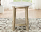 Vida 22″ Round White Marble Top End Table