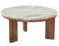 Sidney 36″ Round Brown Marble Top Coffee Table