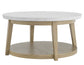 Vida 3-Piece Castered Round White Marble Top Table Set