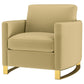 Corliss Upholstered Curved Track Arm Chair Camel