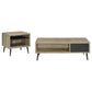 Welsh 2-piece Coffee and End Table Set Distressed Pine