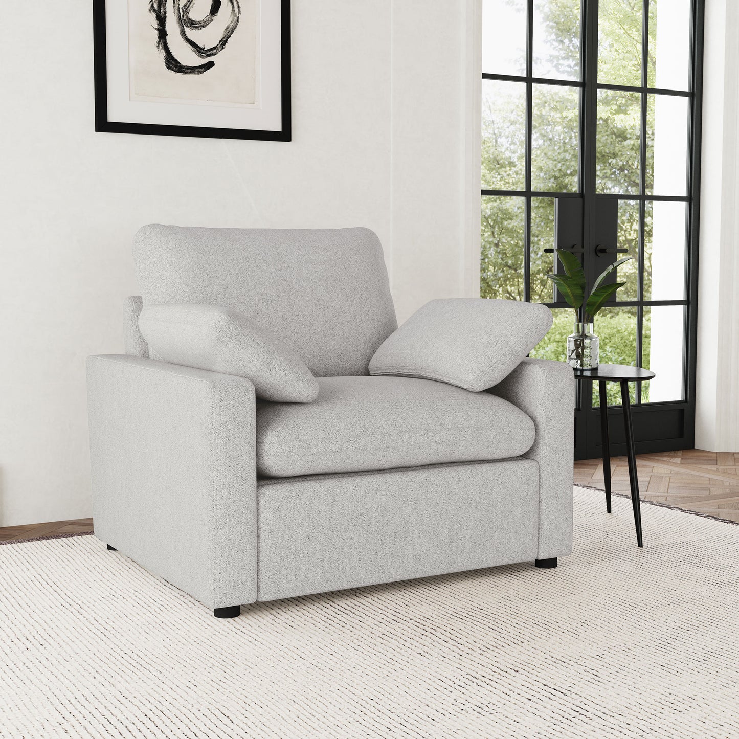 Collins Upholstered Power Recliner Chair Grey