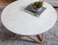 Wyman Banswara 20″ Round White Marble Top End Table