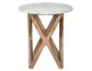 Wyman Banswara 20″ Round White Marble Top End Table