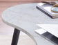 Kinsley White Marble Kidney Shaped Desk
