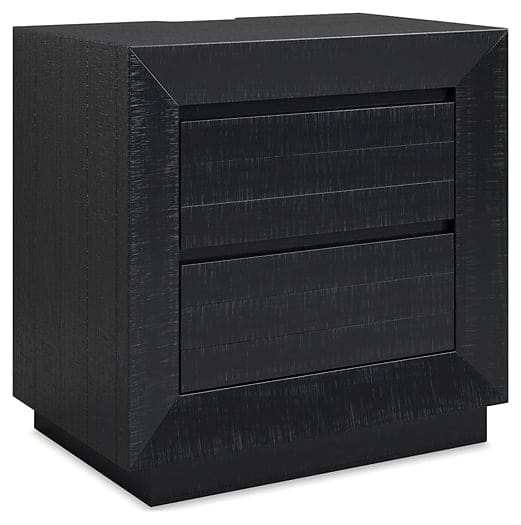 Londer California King Panel Bed with Mirrored Dresser, Chest and 2 Nightstands