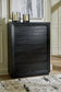 Londer California King Panel Bed with Mirrored Dresser, Chest and 2 Nightstands