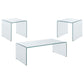 Ripley 3-piece Bent Glass Coffee and End Table Set Clear